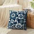thumbnail image 4 of LALILO Throw Pillow Covers White Lace Flowers Lace Flower Navy Cushion Cover 18" x 18", 2 Pack, 4 of 6