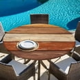 thumbnail image 6 of Farmhouse Burnt Orange Brown Round Tablecloth, Fitted Table Cover with Elastic for 45"-54" Round Tables, Vintage Wooden Striped Table Cloth Outdoor Indoor Dinning Party Waterproof Tablecloths, 6 of 7