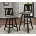 thumbnail image 5 of Of 2 360-degree Swivel Pub Height Chairs, Solid Rubberwood, Gray And Black Distressed, Slat Back, Home Dining Furniture 2 Distressed 360° Swivel, Vertical Back For Room, 5 of 5