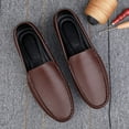 thumbnail image 6 of Men's Casual Loafers Slip On Leather Shoes Comfortable Lightweight Driving Shoes Male Moccasins Classic Penny Loafer Flats Boat Shoes Outdoor Walking Shoes, 6 of 12