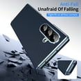 thumbnail image 7 of Case for Samsung Galaxy Z Fold 7, Carbon Fiber Texture Skin-Friendly Slim Back Cover with Hinge Protection, Lightweight Design, No Front Cover, Shockproof Drop-Resistant Phone Case, Blue, 7 of 7