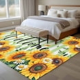 thumbnail image 5 of Rectangle Area Rug 6x9ft,Watercolor Pastoral Sunflower Leaves Washable Carpet Non-Slip Runner Accent Rugs Indoor Floor Mat for Bedroom Living Room Decor,Green White Stripe, 5 of 9