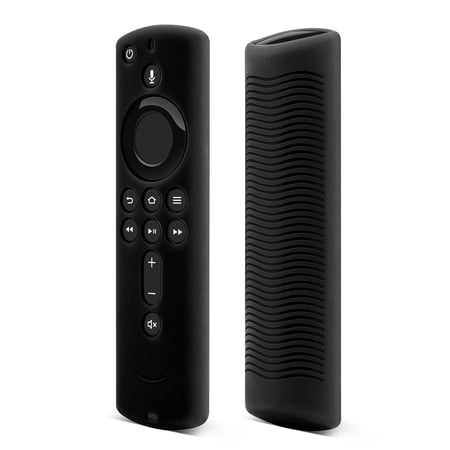 Silicone Remote Protective Case Cover Skin for Fire TV Stick 4K/ Fire TV Cube/ Fire TV (3rd Gen) Compatible with All New 2nd Gen Alexa Voice Remote Control, Anti-Slip Water-Resistant, Black