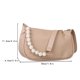 thumbnail image 3 of Bolsa de mano de piel sintética para mujer, con cadena de perlas, para hombro, para axilas (camello) Likrtyny Para Estrenar, 3 of 9