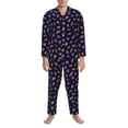 thumbnail image 3 of Honeii Ensemble de Pyjamas pour Hommes Motif Insectes Colorés, 2 Pcs Chemise de Nuit à Manches Longues et Bas de Pyjama, Ensembles de Pjs pour Hommes-TG, 3 of 7