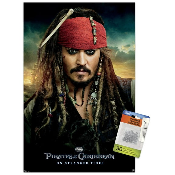Disney Pirates of the Caribbean: On Stranger Tides - One Sheet Wall Poster with Push Pins, 14.725" x 22.375"