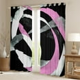 thumbnail image 2 of Erosebridal Abstract Stripes Curtains for Living Room,Geometric Circle Blackout Curtains Set of 2 (38x45),Black Pink Curtains and Drapes (38x45),Round Room Decorative, 2 of 6