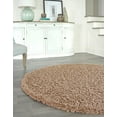 thumbnail image 4 of Unique Loom 3151424 7 x 7 ft. Solid Shag Round Rug, Cocoa, 4 of 15
