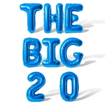 Letter Balloons - THE BIG 2 0 16" Inch Alphabet Letters Foil Mylar Balloon 20th Birthday Party Banner (Blue)