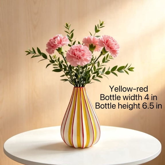 Home Decor Nordic-Style Striped Colorful Ceramic Vase