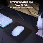 AJAZZ AJ199 Gaming Mouse: 60g Ultra-Lightwieght-PixArt 26K Optical Sensor-26,000DPI - 6 Programmable Buttons- HyperSpeed Wireless/Wired- Esports & FPS Gaming,Low Back Curve(Ergonomic-White