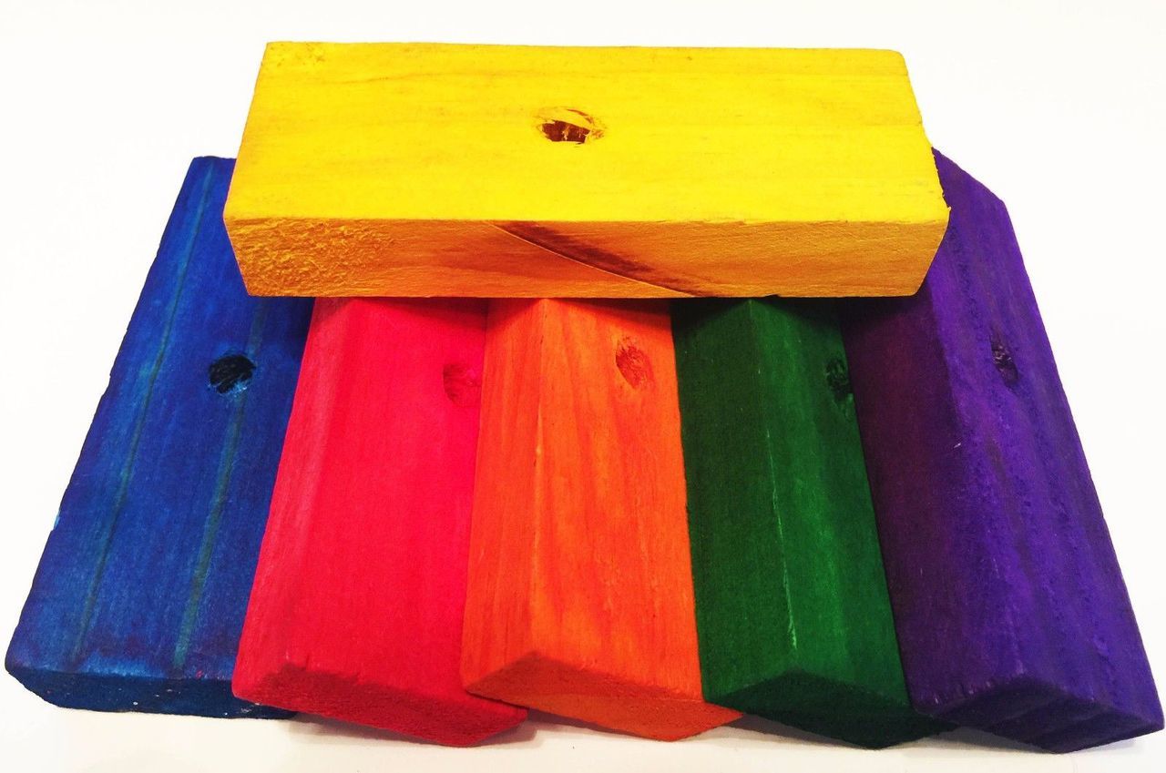 1221 Pack of Six Big Oblong Wood Blocks