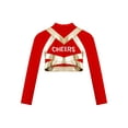 thumbnail image 3 of TiaoBug Girls Halloween Cheerleading Costume Crop Top with Mini Skirt Outfit High School Competition Dance Uniform Red 14, 3 of 7