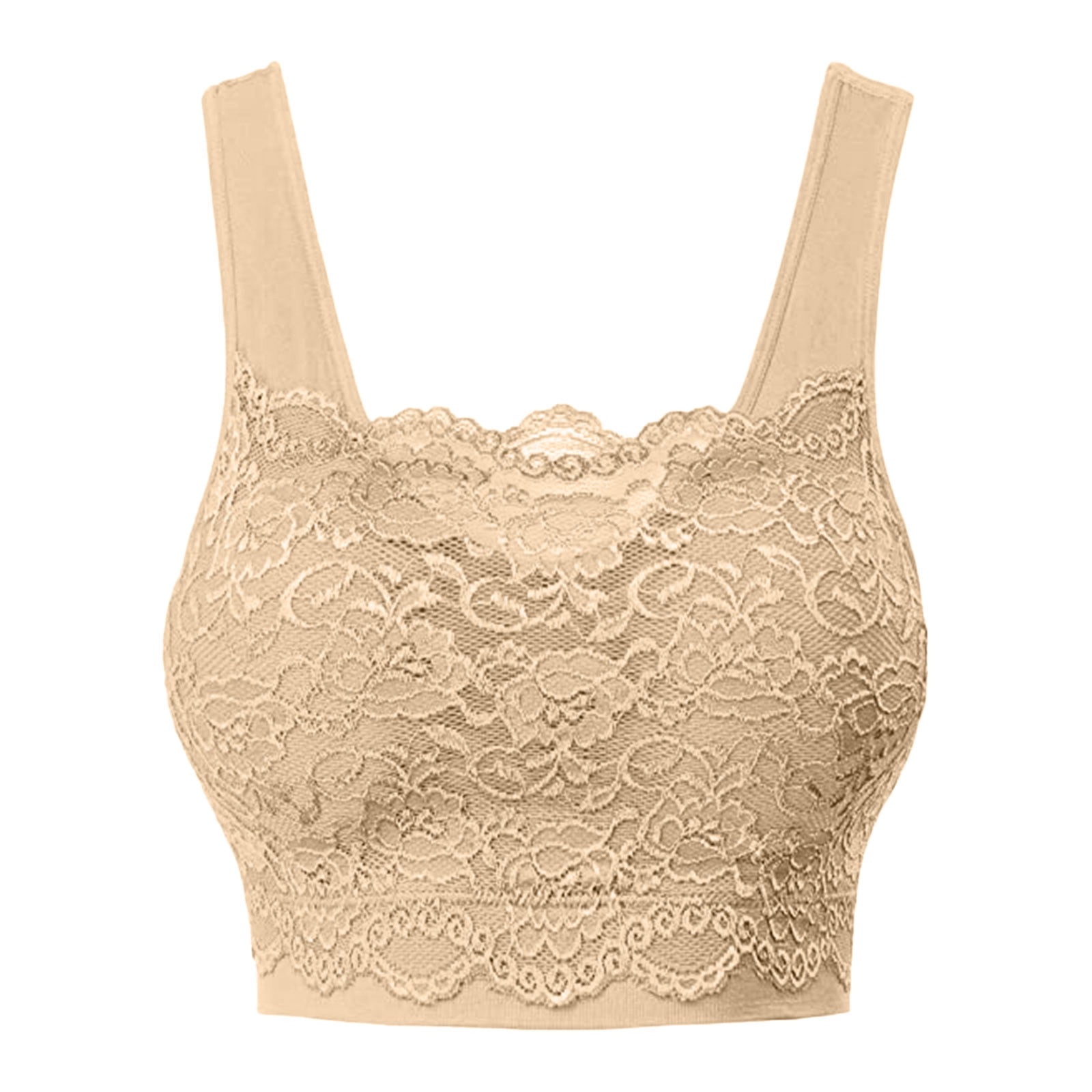 zuwimk Bras For Women, Push-Up Bra with Wonderbra Technology, Smoothing  Lace-Trim Bra with Push-Up Cups Beige,XXL