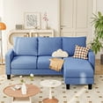 thumbnail image 4 of Furmax 70" Convertible Sectional Sofa Couch 3-Seat L-Shaped Small Sofa Couch with Reversible Chaise for Small Living Room, Apartment and Small Space, Linen Blue, 4 of 9