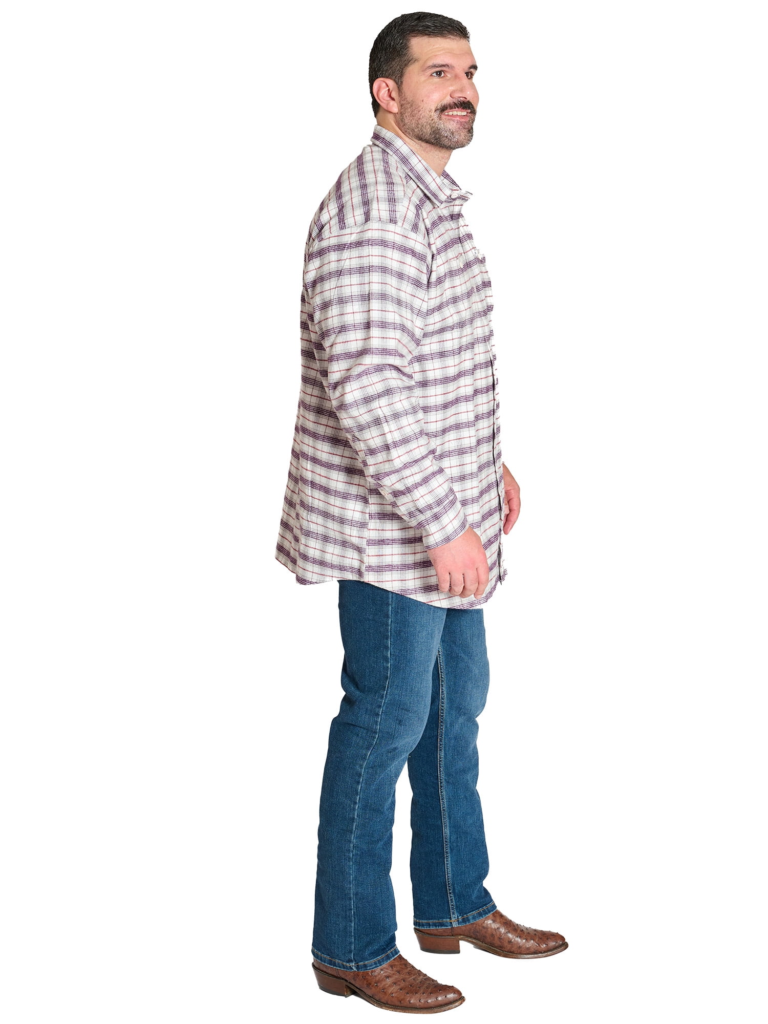 Wrangler Men's Big and Tall Plaid Flannel Shirt ,Big Size Up To 6XL And Tall Size Up To 4XT