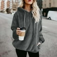 thumbnail image 2 of Fiaer,Quarter Zip Hoodies for Women,Oversized Long Sleeve Hooded Sweatshirts Loose Fit Casual Trendy Drawstring Hooded Pullovers with Pocket GY1 L, 2 of 4