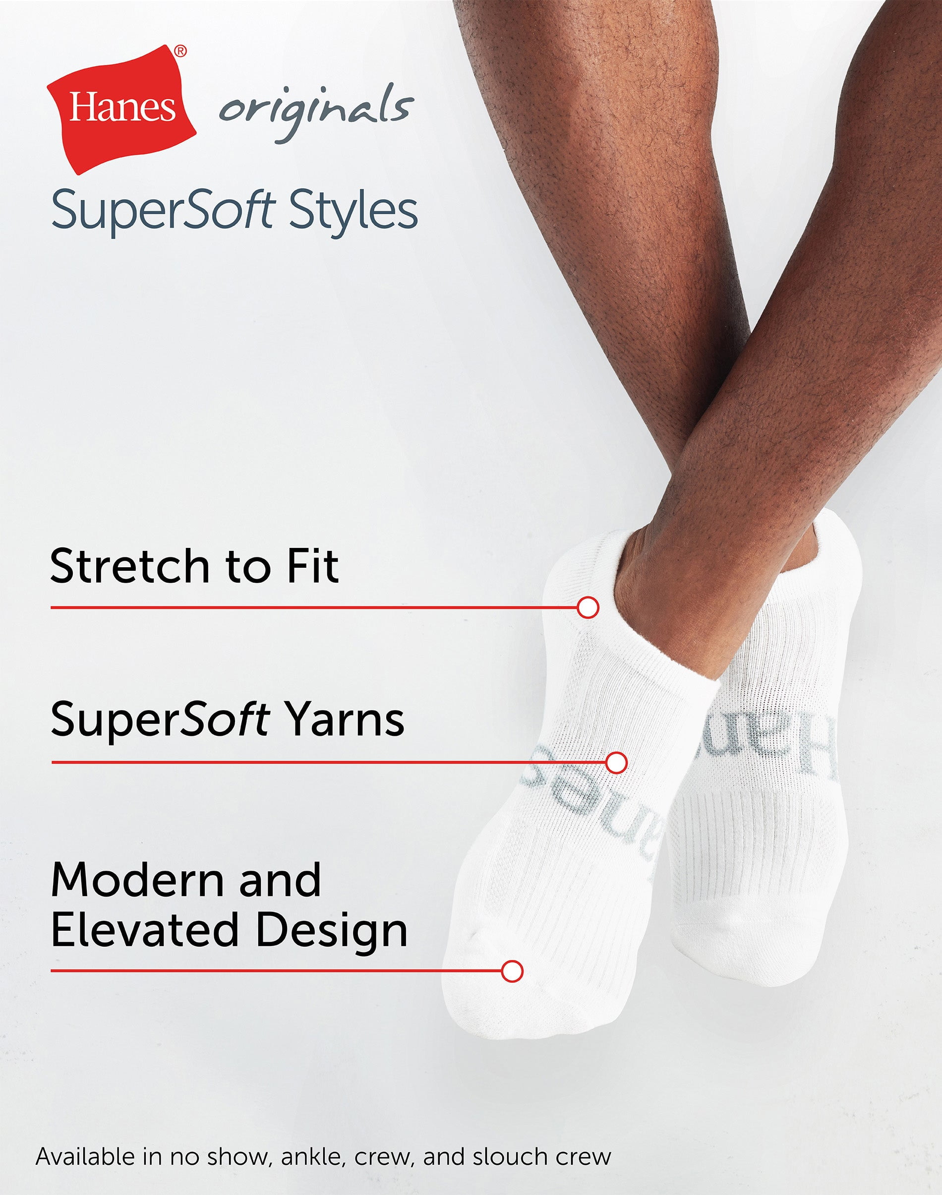 No-Show Socks Pack, 3 Pairs, Originals SuperSoft No-Show Socks for Men, Comfort Stretch