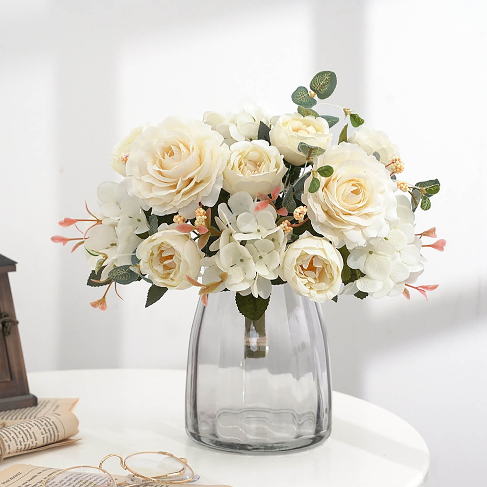 Danhjin Fake Flowers, Artificial Flowers for Outdoors Indoors Decoration Weather Proof Faux Flowers, for Garden Porch Patio Graveside Home Decor, Flowers for Decoration