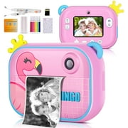 Instant Print Camera for Kids,Zero Ink Kids Camera with Print Paper,Selfie Video Digital Camera with HD 1080P 2.4 Inch IPS Screen,3-14 Years Old Children Toy Learning Camera for