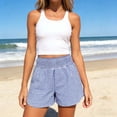 thumbnail image 5 of High Waisted Plaid Shorts for Women Loose Elastic Waist Summer Beach Sleepwear Relaxed Casual Shorts Bottoms with Pockets, 5 of 9