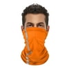 Muka Reflective Stripe Safety Neck Gaiter Face Mask Neckerchief Bandana Scarves for Outdoor Activity Working-Orange