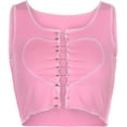thumbnail image 4 of Top corto de retazos Y2K para mujer, camisola sin mangas con escote en V profundo, camiseta sin mangas con espalda descubierta para niña BANYUO Electrónica, 4 of 6
