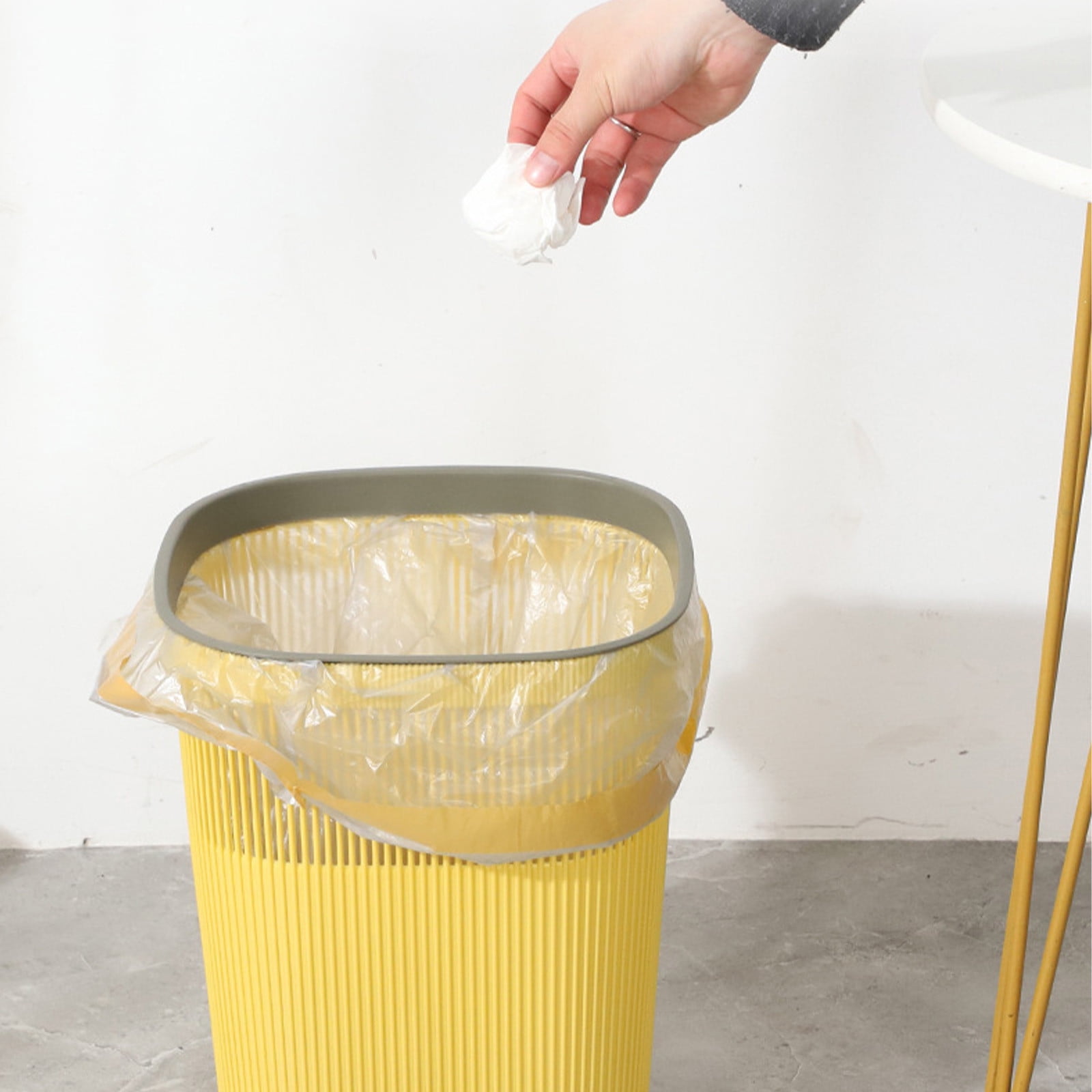 Qholemyo Contactless Thickened Large Capacity Trash Can Bathroom Living Room Kitchen Trash Can Indoor Garbage Can