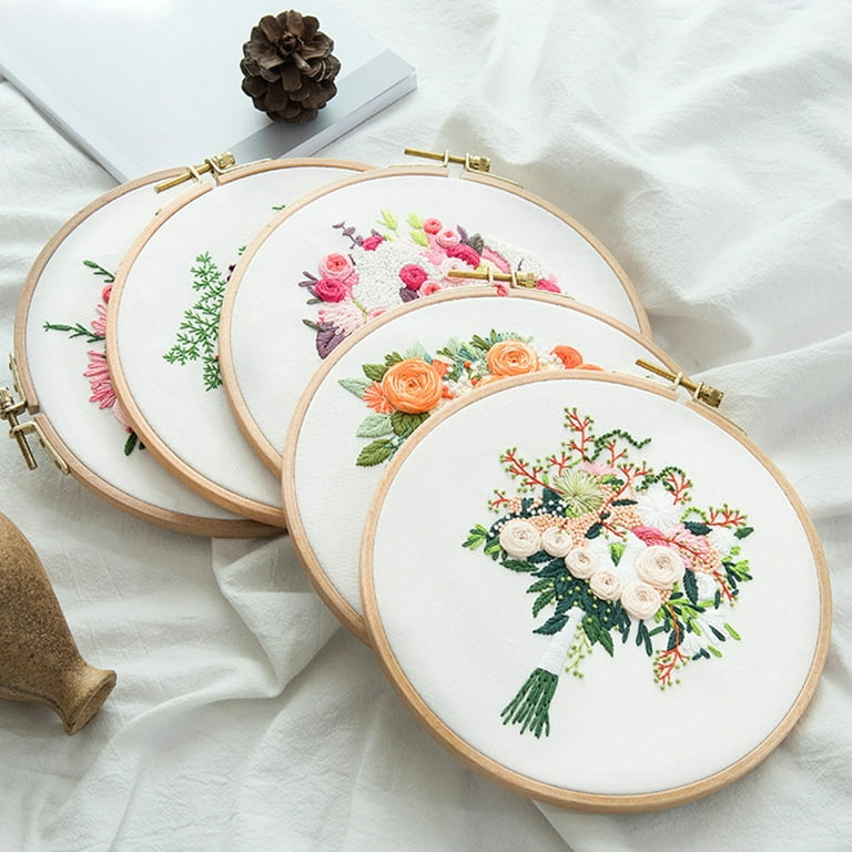Embroidery Kit Hand Embroidery DIY Flower Hoop Art Kit on OnBuy
