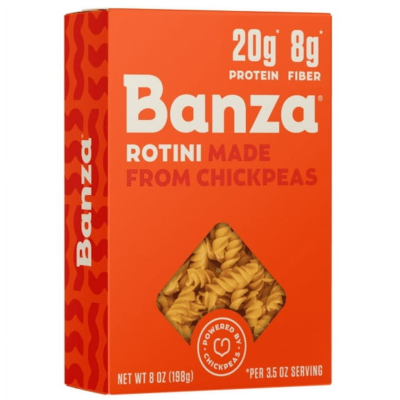 Banza Rotini Pasta Gluten Free, High Protein Lower Carb (Pack of 2)
