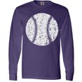 thumbnail image 3 of Inktastic Distressed Baseball in White Long Sleeve T-Shirt, 3 of 5