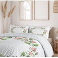 thumbnail image 6 of Ambesonne Summer Pink Duvet Cover Set, Watercolor Style Wreath, King, White Peacock Green, 6 of 6