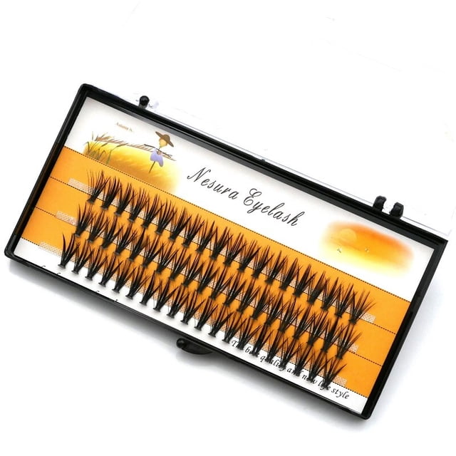 Anlinnet 1 caja de 60 paquetes de pestañas postizas, extensiones de pestañas de racimo natural 20/30D, pestañas individuales de volumen ruso 3D hola suerte unisex