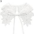 thumbnail image 2 of Zhaomeidaxi Women Sweater Women Fake Shirt Collar Flower Embroidered Bow Tie Detachable Blouse Collar Shawl Garment Wrap, 2 of 4