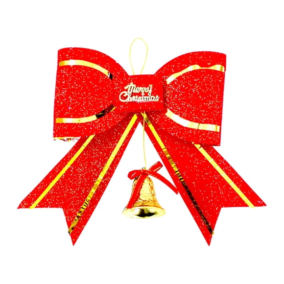PEONAVET Christmas Bow 2 X Rouges et Nœuds de Sapin de Noël Décoration de Nœud Cadeau Ornement Joyeux Noël