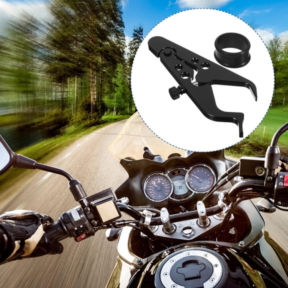 WEUVEB Portable Motorcycle Throttle Lock Cruise Control Aluminum Clamp Black for Motorbike