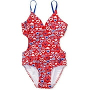 Angle View: Op - Girls' Open Back Swimsuit