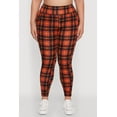 thumbnail image 4 of Womens Plus Size High Waisted Cell Phone Pocket Plaid Leggings, 4 of 6