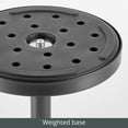 thumbnail image 3 of mDesign Metal and Glass Top Round Accent Side/End Drink Table, Clear/Matte Black, 3 of 7