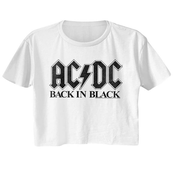 AC/DC BIB In Black White Junior Women's Festival Cali Cropped T-Shirt