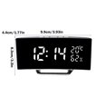 thumbnail image 3 of Despertador Vmvidoty con pantalla curva LED y espejo, reloj electrónico con espejo, temperatura y humedad medibles, tres niveles de brillo y ofertas de acceso anticipado., 3 of 6