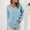 Light Blue, variant on AOOCHASLIY Clothes Sweaters Women's V Neck Hollow Out Recreational Pullover Knitting Sweater Long Sleeve Tops