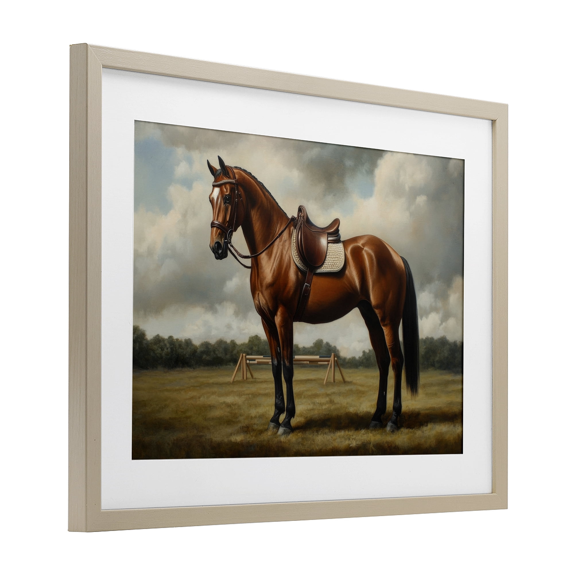 Stupell Industries Red Mare in Pastoral Landscape Birch Framed Print Under Glass, design by Petal Prints Design