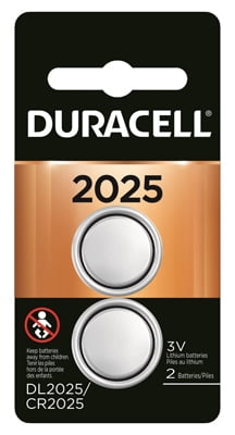 Duracell 2 Pack 3V #2025 Lithium Keyless Entry Battery