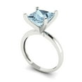 thumbnail image 2 of Clara Pucci 14K White Gold 3ct SwissBlueTopaz Solitaire Ring for Women, 2 of 8