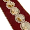 thumbnail image 2 of 4 in. Gold Sequin Beaded Velvet Burgandy Ribbon with Gold Piping, 2 of 4