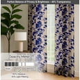 thumbnail image 6 of Vargottam Cotton Curtains- Rod Pocket/Back Tab Farmhouse Drapes for Living Room or Bedroom Windows- Light Filtering- 3-Way Hanging Style- Set of 2 Panels, 52"x72"- Vines Motif Design (Blue), 6 of 8