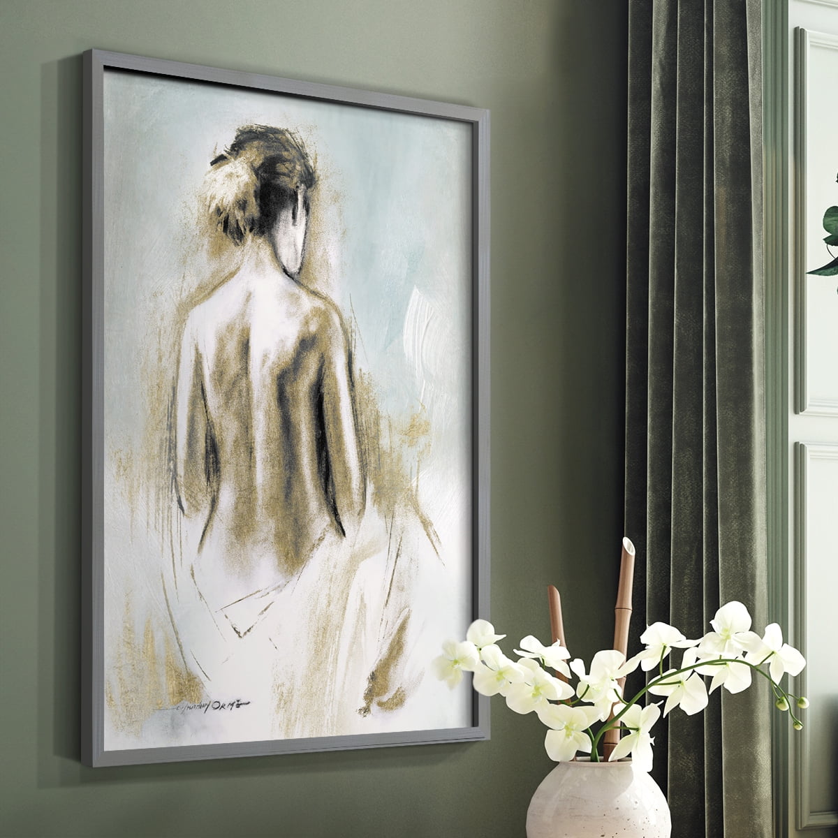 Figure in Golden Light I in Paper Solid Wood 11 x 14 Framed Print