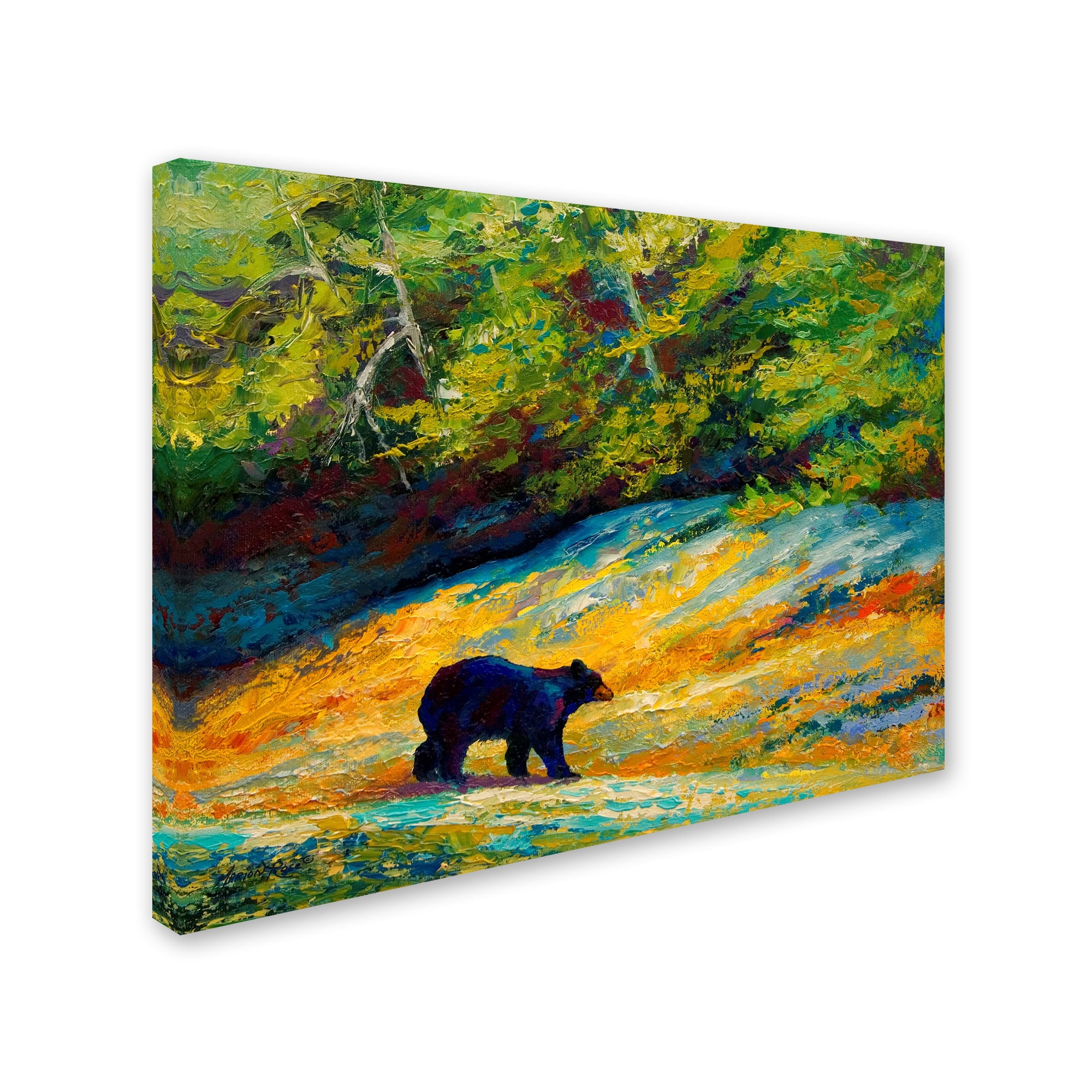 Trademark Fine Art 'Beach Lunch Black Bear' Canvas Art by Marion Rose