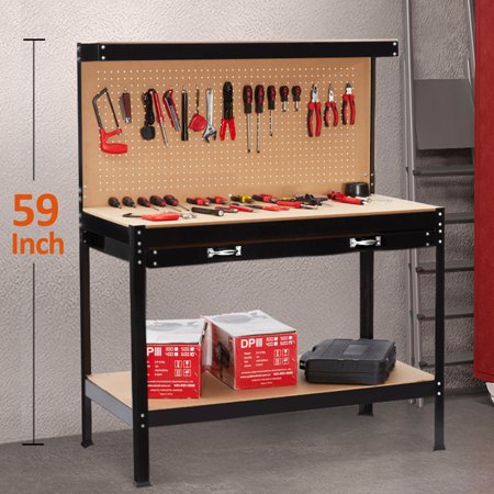Heavy Duty Steel Frame Work Bench And Tool Storage With Drawer